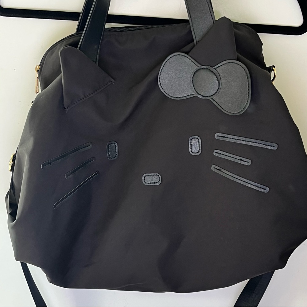 large Hello Kitty Black Tote with Bow Accent - Picture 4 of 7